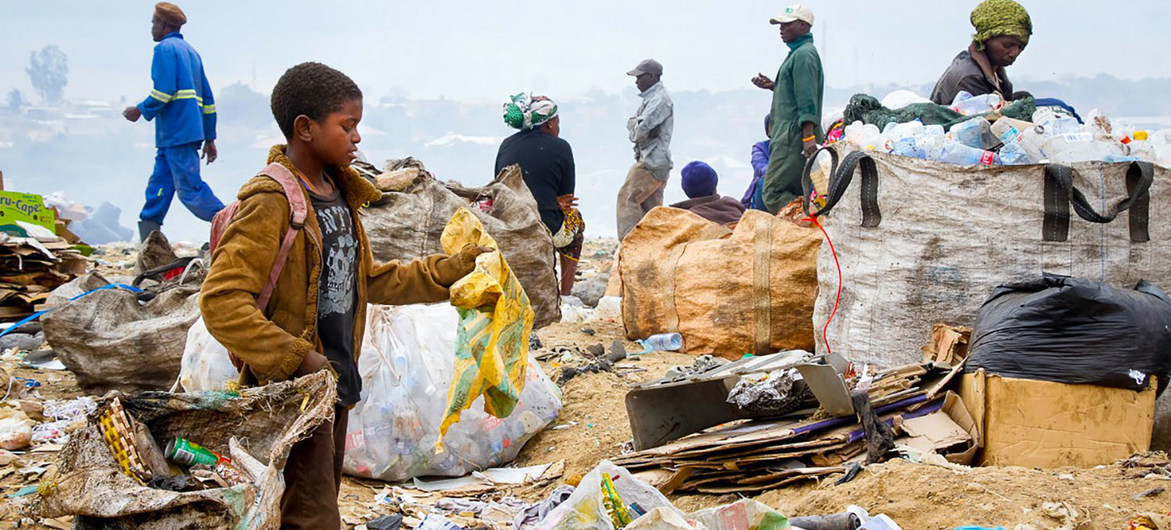 Waste-pickers scavenge through municipal landfills in Zambia.